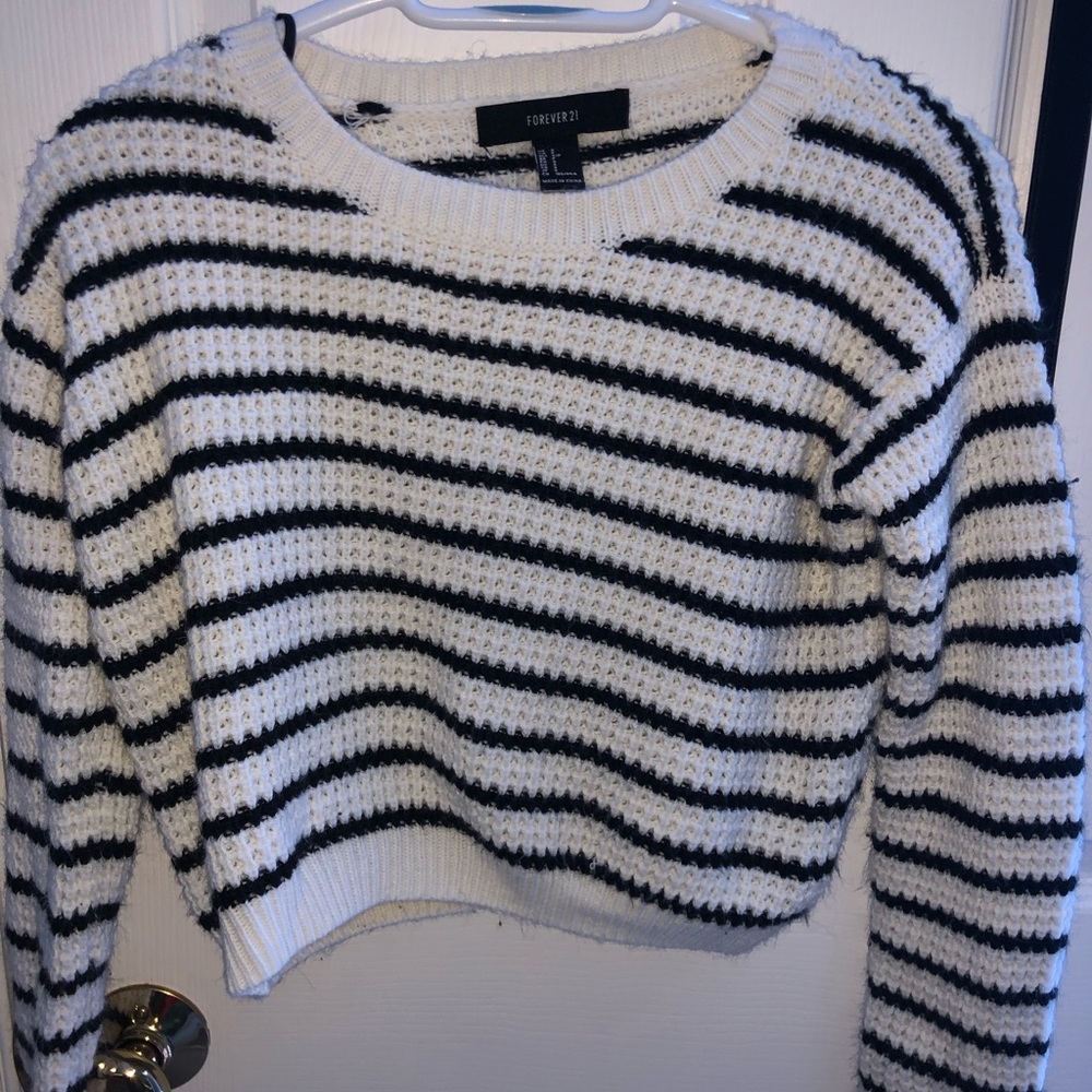 Forever 21 striped black and white sweater